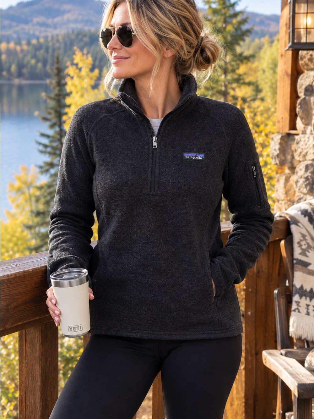 Patagonia Better Sweater 1/4 Zip Women’s S Black Fleece 25617 FA17